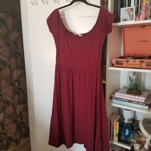 Urban Outfitters burgundy midi dress